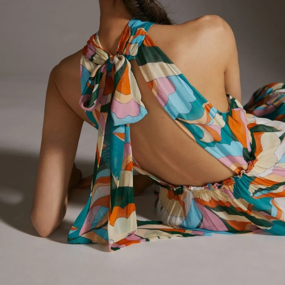 Anthropologie Maeve keyhole halter maxi dress - Picture 2 of 11